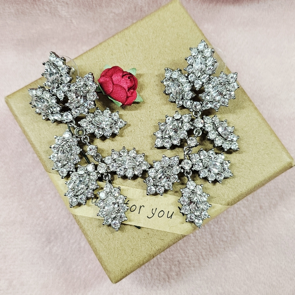 Ann Taylor Silver Statement Earrings